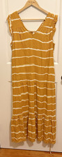 Simply Vera Wang Tie Dye Maxi Dress Mustard Sleeveless Ruffle Boho Size Medium