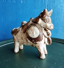 Vintage Torito de Pucara Peruvian Bull Pottery Vase Vessel