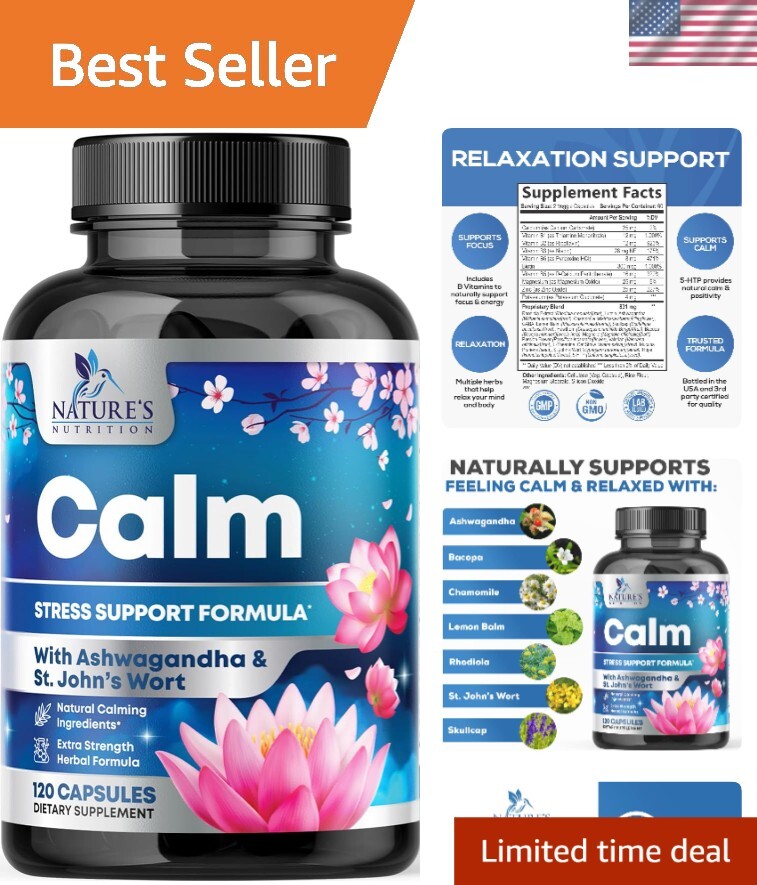 Natural Immune & Stress Support with Ashwagandha & Magnesium - 120 Capsules