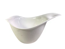 Vintage Hutzler White Melamine Saucy Server Modernist Curvy Bowl Gravy Boat 503