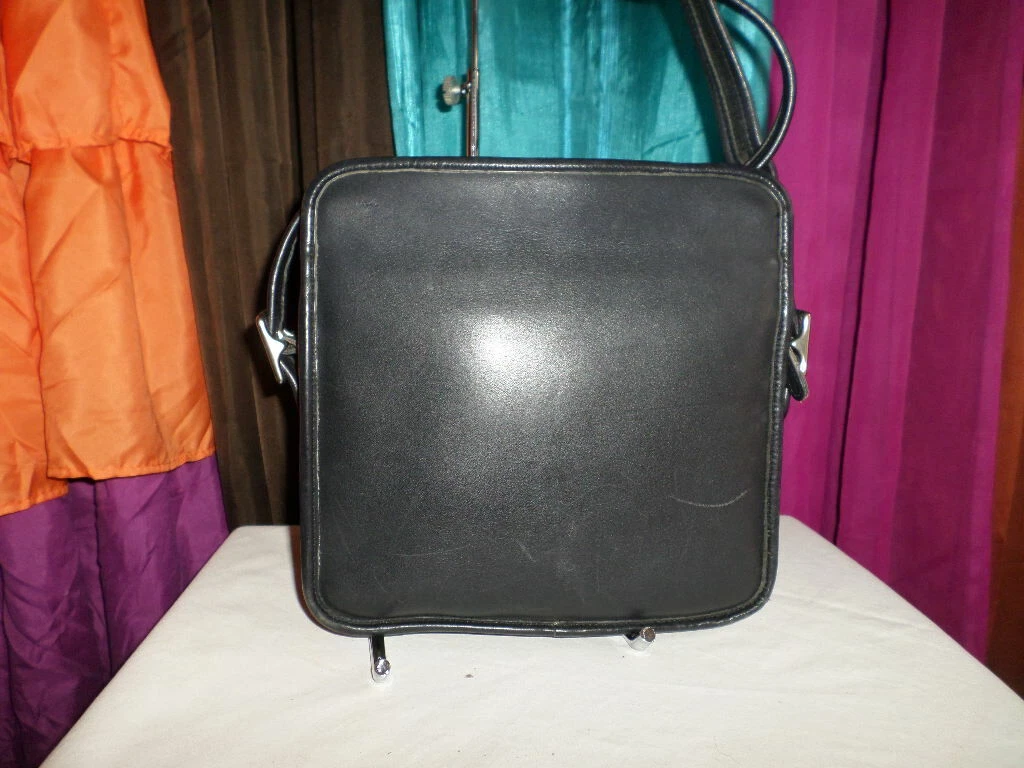 Vintage Coach Bag Late 80s Early 90s Black Leather Messenger