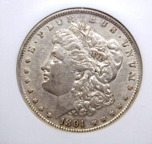 1891 "CC" Morgan SILVER Dollar $1 NGC AU50 #037 About Unc *CARSON CITY* ECC&C