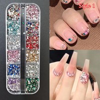 Mix ManiküRe Dekorationen 3D Edelsteine ​​Glitzer Diamant Strass Kristall ▽