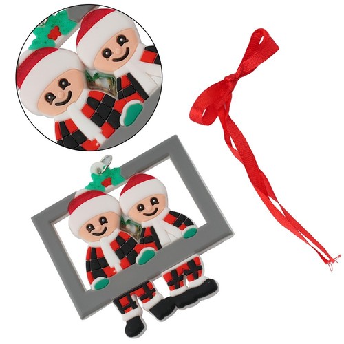Baumschmuck Weihnachten personalisiert Familie Bilderrahmen Weihnachtsmann Xmas 1 Stück - Bild 3 von 25