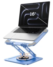 Adjustable Laptop Stand, Computer Stand with 360 Rotating Base, Ergonomic Lap...