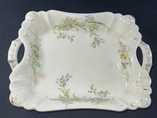 Haviland Limoges Blue Floral Spray Porcelain Serving Dish Platter Tray Scalloped
