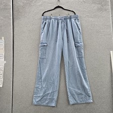 Social Standard By Sanctuary Women Pants XXL Blue Cargo Wide Leg Relaxed Elastic