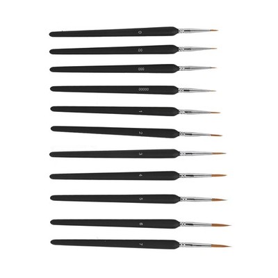 11PCS Fine Detail Paint Brush Set Multipurpose Soft Textur Thin Tip Paint B AL