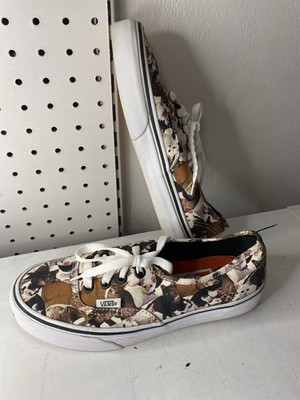 VANS ASPCA Cat Print Casual Lace Up Sneakers Skater Men 4.5 Women 6 Rare