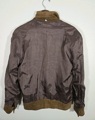 Vintage Suede Leather Bomber Jacket Sz. 54 Made In Spain 