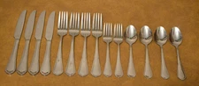 14 Piece Set of MSE Martha Stewart Stainless Flatware SCROLL Pattern