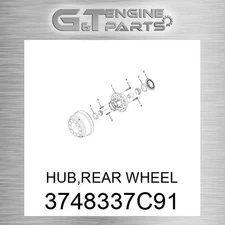 3748337C91 HUB,REAR WHEEL fits INTERNATIONAL TRUCK (Surplus Open Box)