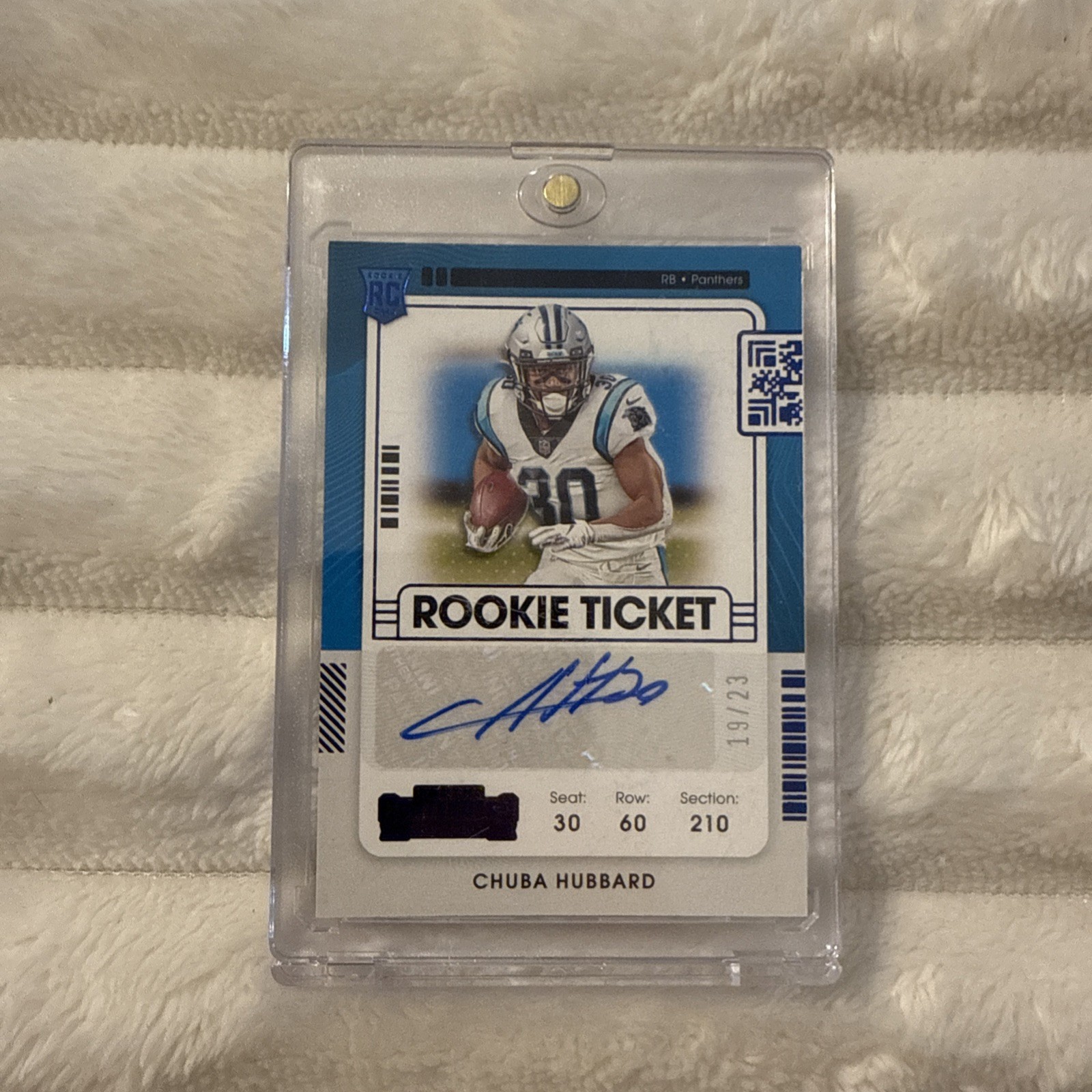 2021 Contenders Rookie Ticket #134 Chuba Hubbard RC Rookie Auto Panthers