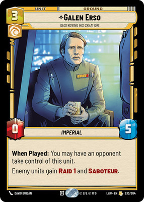Galen Erso - Destroying His Creation - A Lawless Time - Star Wars Unlimited