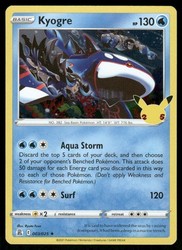 Kyogre 003/025 Celebrations Holo Rare