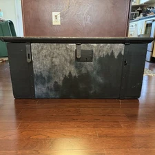 Vintage Large Handmade Solid Wood Large Chest Trunk Storage Black