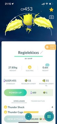 Pokemon Go Legendär Regieleki ( XXS) (Normal) (Low CP)