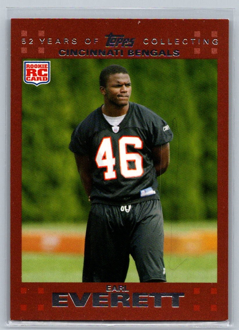 Earl Everett 370 2007 Topps #/2007 Copper Rookie Cincinnati Bengals Card