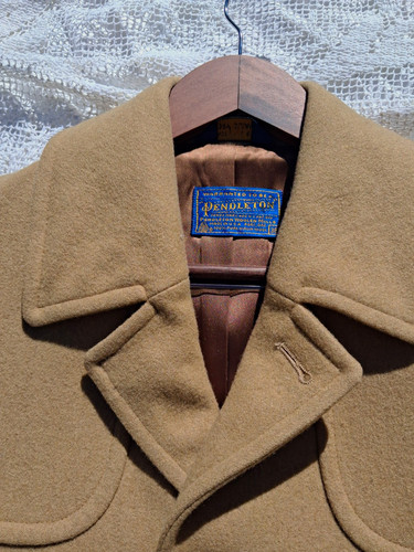 Pendleton 100% Pure Virgin Wool Tan Field Coat Jacket Men's Regular Size 38