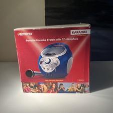 MEMOREX MKS2114 PORTABLE KARAOKE PLAYER BLUE CD  GRAPHICS.