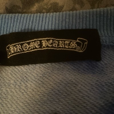 Chrome Hearts Tie-Dye Pullover Sweater Crew Neck Long Sleeve New York Blue White