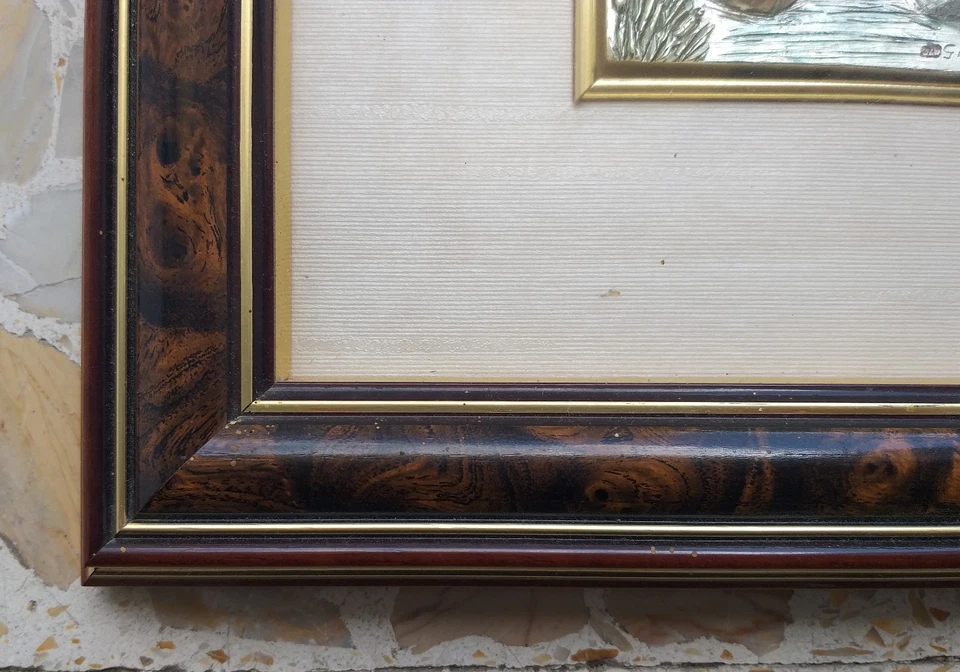 Quadro, quadretto con bassorilievo in lamina d'argento - Immagine 2 di 4