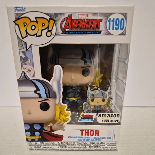 Funko Pop Thor #1190 Amazon Ex W/ Protector Marvel Avengers Collection