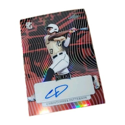 CHRISTOPHER PATTERSON 1/1 AUTOGRAPH ON PRE-PRODUCTION PROOF LEAF PERFECT GAME