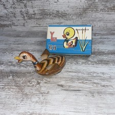 Vintage Wind up Flapping Friction Tin Toy Duck