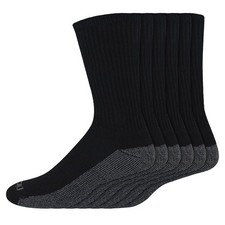 Dickies Men's Dri-Tech Crew Socks, 6-Pack Black Size 6-12
