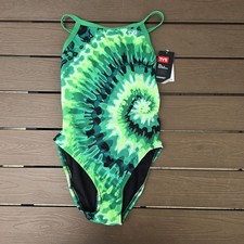 TYR Durafast Elite Women Bohemian Green Diamondfit One Piece Swim Sz 36 New