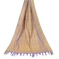 Sanskriti Vintage Indian Dupatta Long Stole Art Silk Hand Woven Hijab Scarves