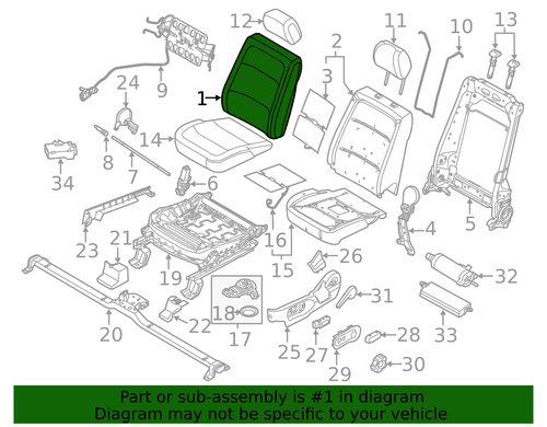 Genuine Ford Seat Back Cushion Cover DA8Z-7464417-CE - Picture 4 of 4