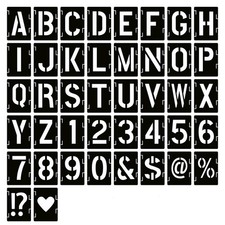 1 Inch Letter Stencils Symbol Numbers Craft Stencils, 42 Pcs Reusable Alphabe...