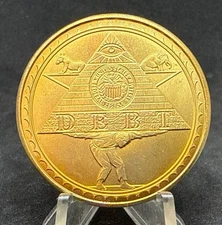 2013 Hard Times Token-Debt Pyramid / Flying Pigs, Brass By Daniel Carr