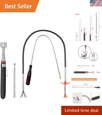 4 Pack Telescoping Magnet Pick-up Tool Set - Retrieving Pickup Tools，Extendab...
