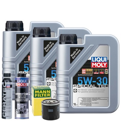 Motoröl 5W30 LIQUI MOLY 3L +MANN Ölfilter +Spülung +Cera Tec
