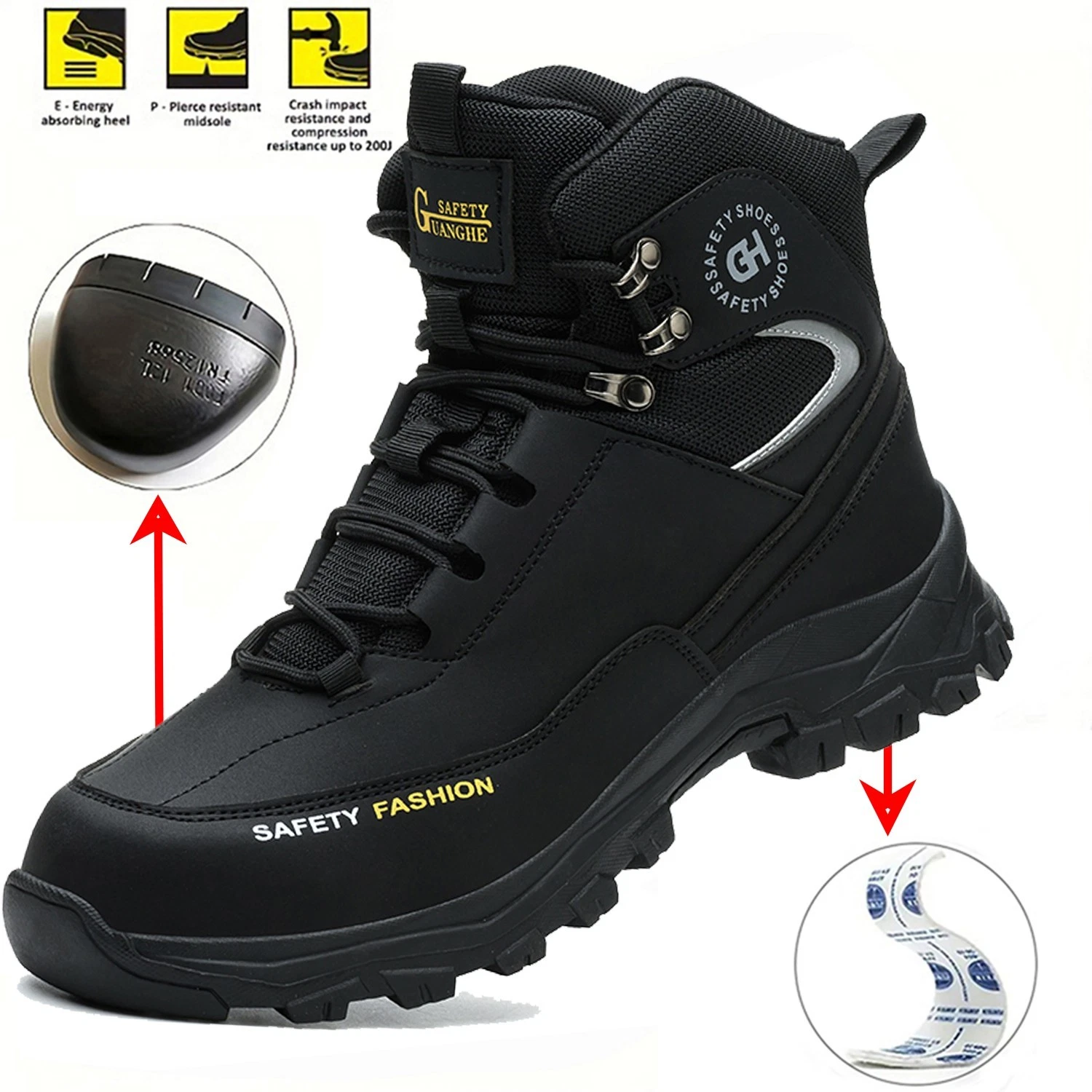 Waterproof Mens Work Boots Steel Toe Indestructible Safety Shoes Puncture-Proof