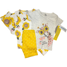 Carter's 5 5T Toddler Girl 4pc Pajama Set Giraffe Sunflower Day Dreamer Cotton
