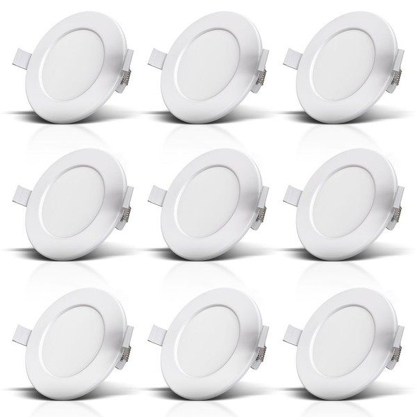 9X Led Einbauleuchten Bad Einbaustrahler Spots Flach Deckenspots IP44 115Mm-image