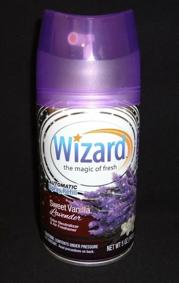 12 recambios automáticos en aerosol Wizard dulce vainilla lavanda 5 oz FIT GLADE AIRWICK Foto 2 de 2