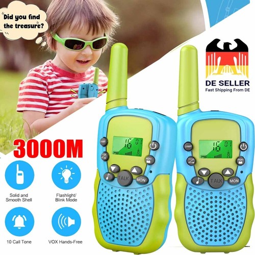 Kinder T-338 Walkie Talkie 3KM mit LCD-Taschenlampe 2er Set für Kinder Geschenk
