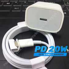 For iPhone 12/13/14 Pro Max Fast Charger 20W PD Cable Power Adapter Type-C 3/6FT