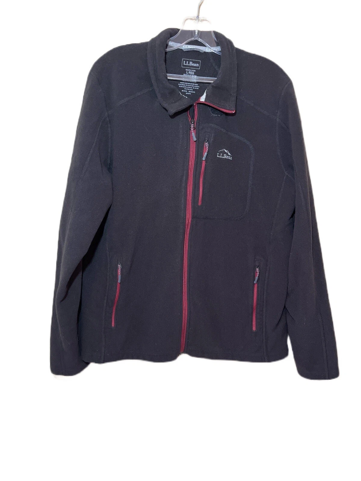 Mens LL Bean Sweater Fleece Full-Zip Jacket Sweater Soft Size Large L Hiking
