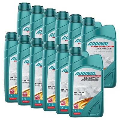 Motoröl Motor Öl ADDINOL 0W-30 GIGA LIGHT 030 12 X 1 Liter für Honda Hyundai