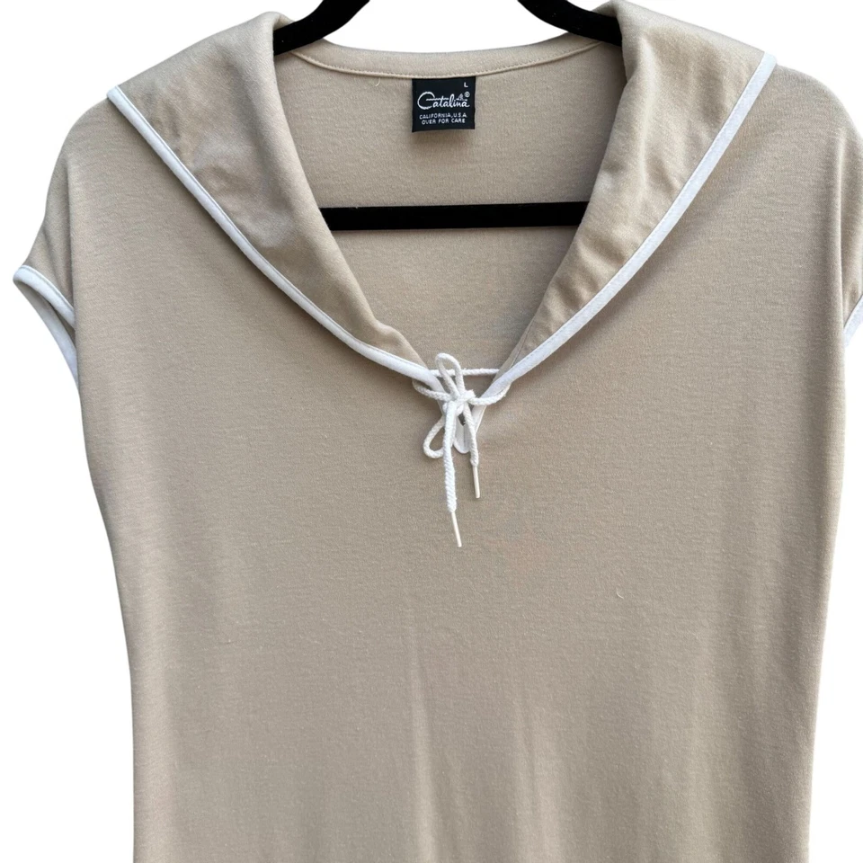 Camisa Náutica Catalina Vintage Años 60 70 Mujer Bronceada Cuello Marinero Sin Mangas L Foto 2 de 4