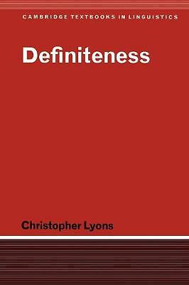 Definiteness Lyons Paperback Cambridge University Press 9780521368353