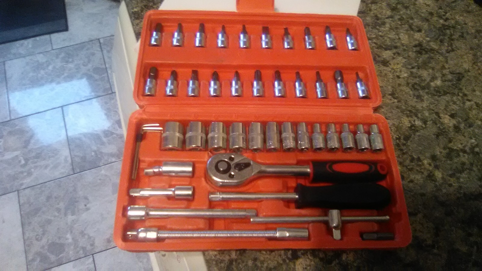 46 Piece Socket Bit Set Ratchet Wrench 1/4" Drive Wrench eBay