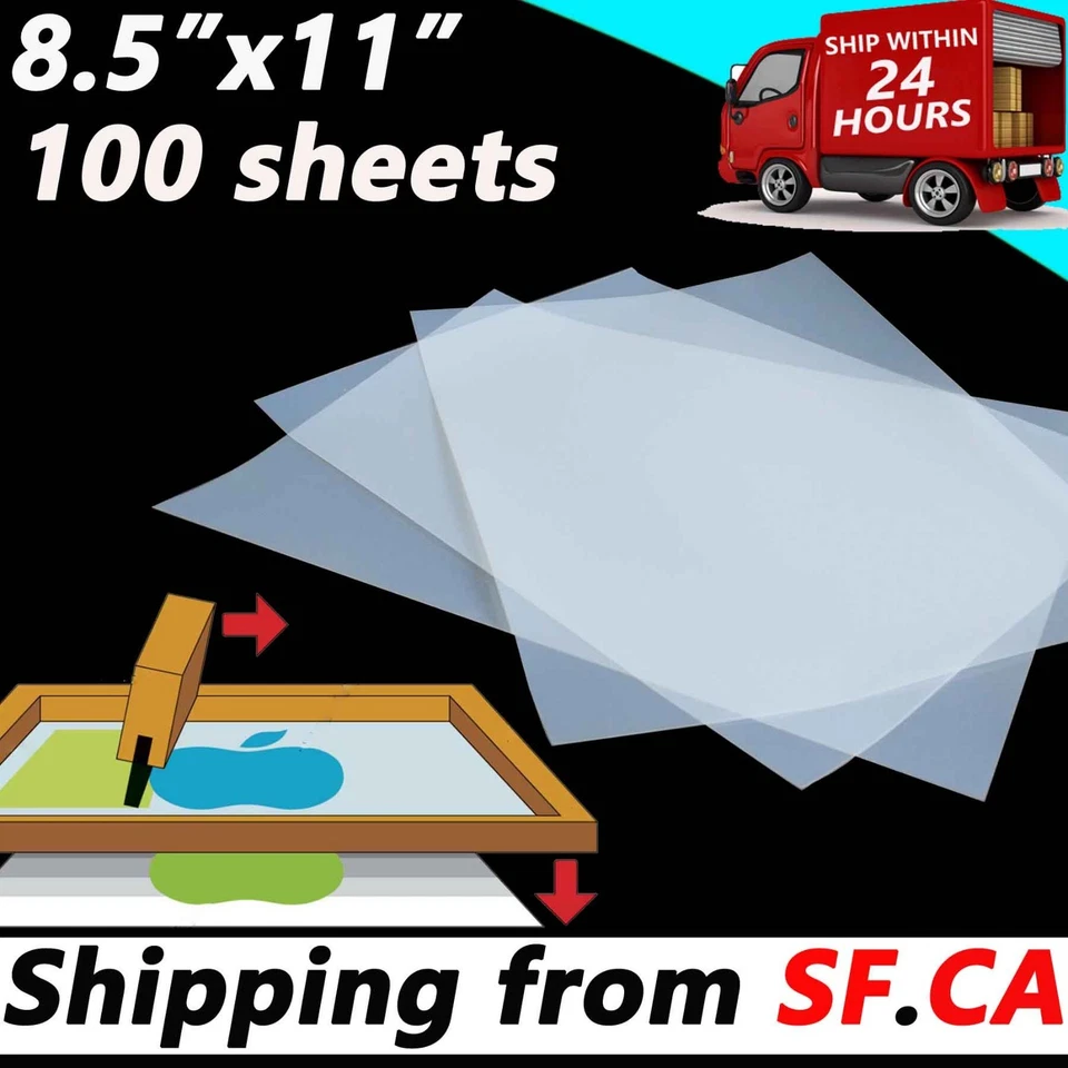 100 sheets,8-1/2" x 11"Waterproof Quick Dry Milky Inkjet Screen Printing Film - Image 3 of 4