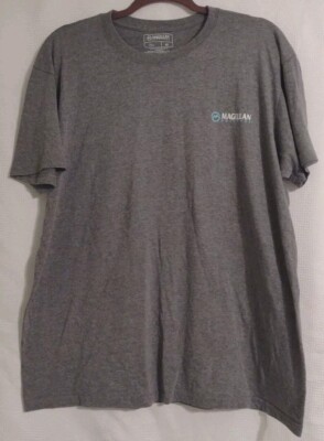 Magellan Outdoors Mens Graphic Print Fishing Rod Gray Shirt Size XL
